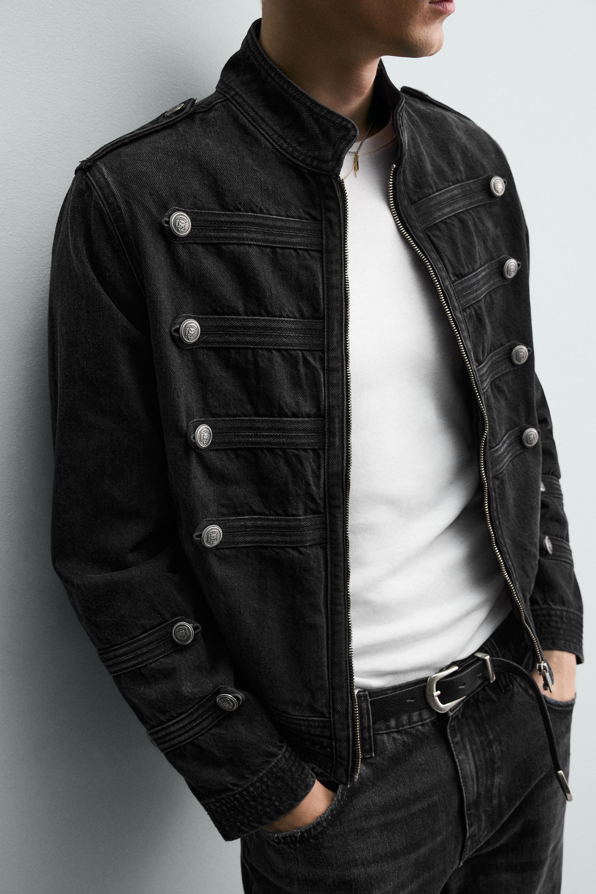 DENIM JACKET WITH FIREMAN CLASPS